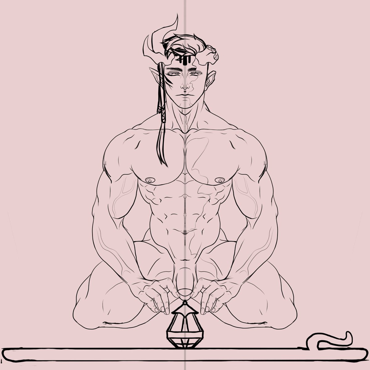 Monk_TheG's tweet photo. I know this subclass is under play test but... I created a new Tiefling. Yes I'm obsessed.
Circle of the Wildfire, Druid.
His name is Asher.
The entire left side of his body is scarred by an intense fire.
#Tiefling #dnd #halfdevil #nsfw #druid https://t.co/anJdUNxM2Z