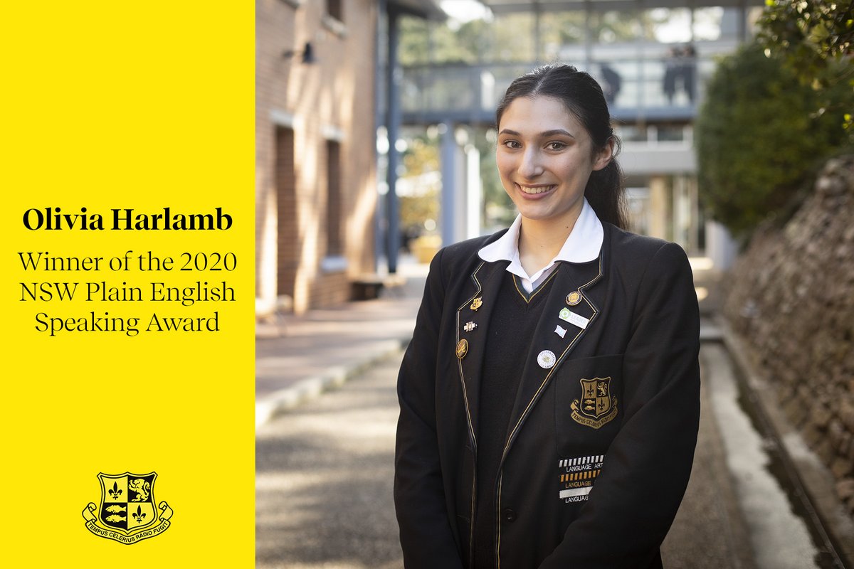 Abbotsleigh's tweet photo. Congratulations to Olivia Harlamb (Year 11) for winning the NSW Plain English Speaking Award last Friday. Taking place over Zoom for the first time, Olivia faced fierce competition from public and private school students across NSW. Well done, Olivia! #plainenglishspeakingaward https://t.co/OOw1D2WQiR
