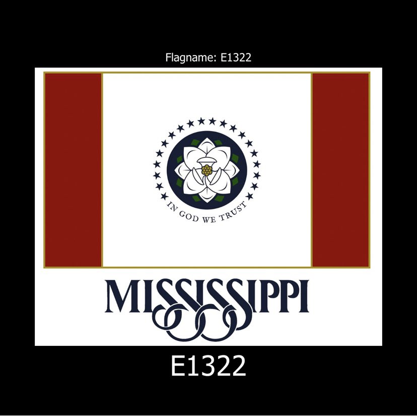 let’s write our state name on the flag because no picture could possibly represent Mississippi