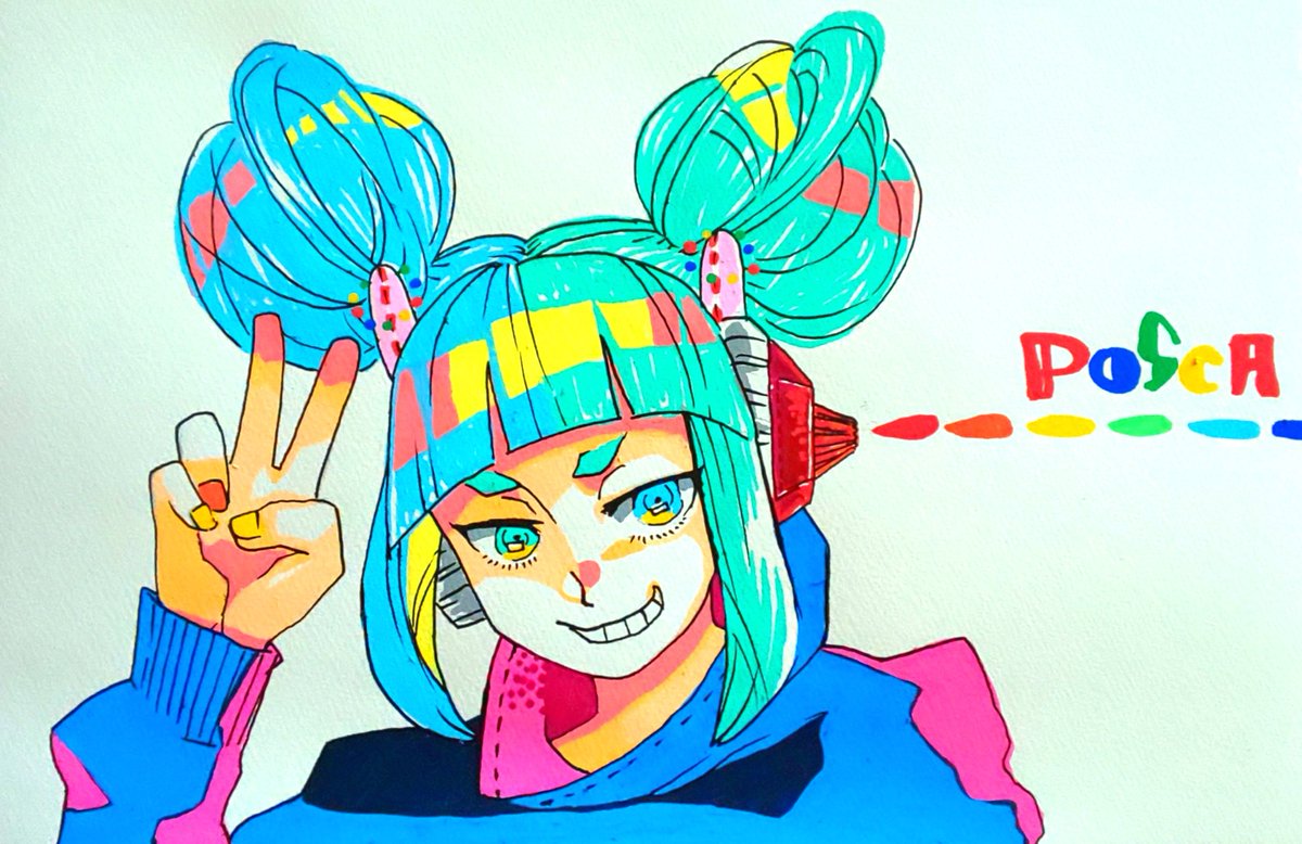 Acca Wooden Doll フォレストページ Posca ポスカ イラスト アナログ ポスカ大量ゲットしたので ポスカイラスト描いてみた W W