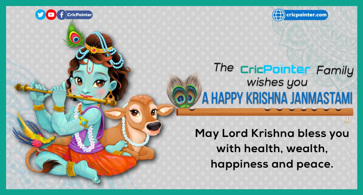 CricPointer's tweet photo. A very Happy Krishna Janmastami https://t.co/AD6KCkRTqy
