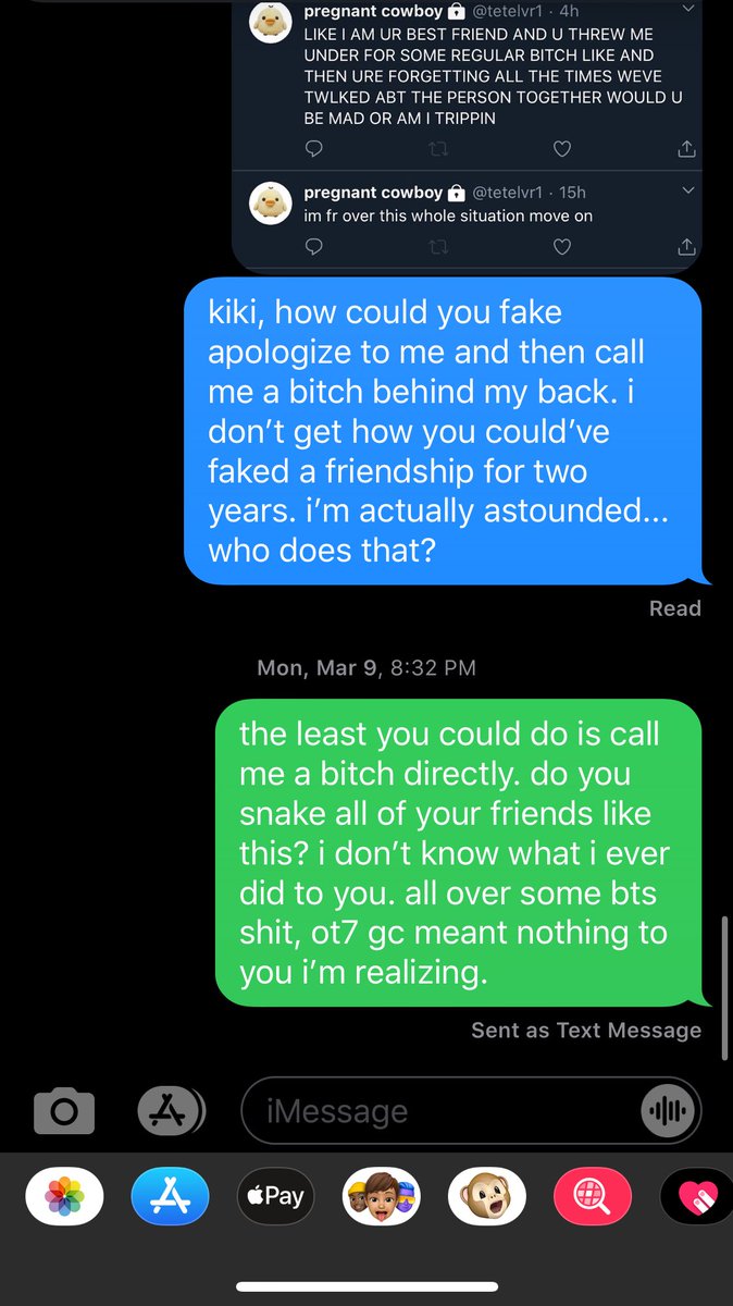 They have been caught multiples times speaking badly about who they consider "friends", for this instance they had spoken bad about lola ( @twicexozen) and when i brought it up to lola, kiki LIED about speaking to lola prior, when they supposedly "apologized" they went on their—