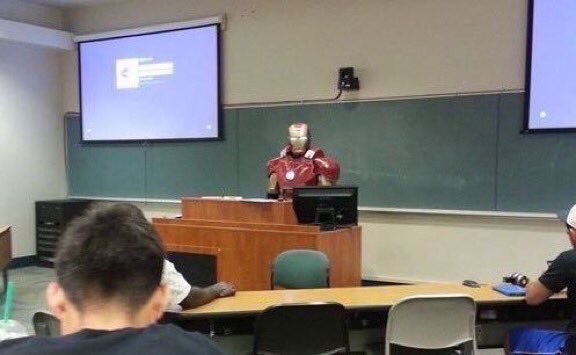 Marvfess's tweet photo. Marv! When you have a mission but you also have to remind Peter about homework https://t.co/rGoRoIp9Qb