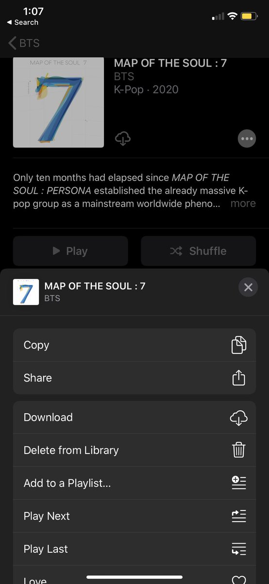 5. You can always add it to your album and when the comeback comes. Delete it from your library. (press the ... on the right hand side to get the menu). Then make a title track playlist including the new comeback and stream!