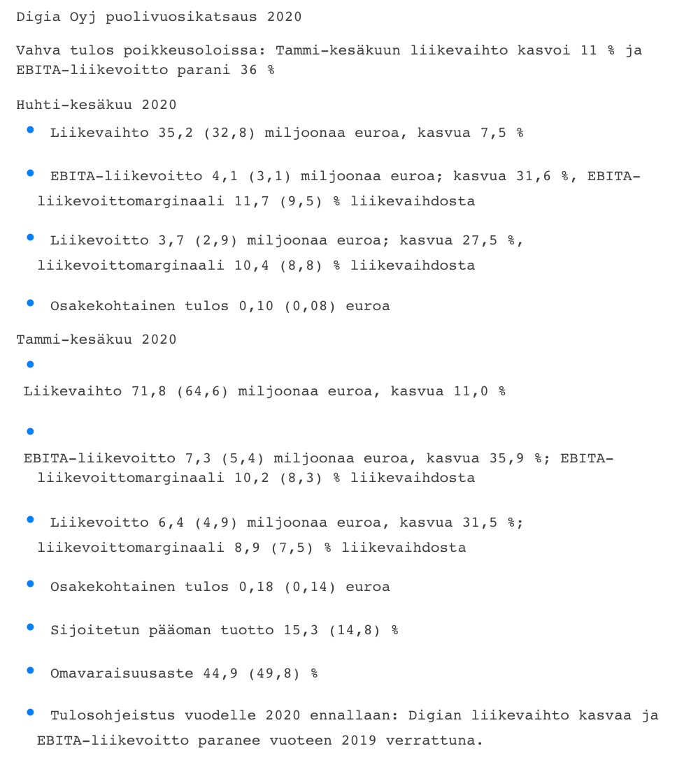 Inderes's tweet image. #Digia puolivuosikatsaus inderes.fi/fi/tiedotteet/…