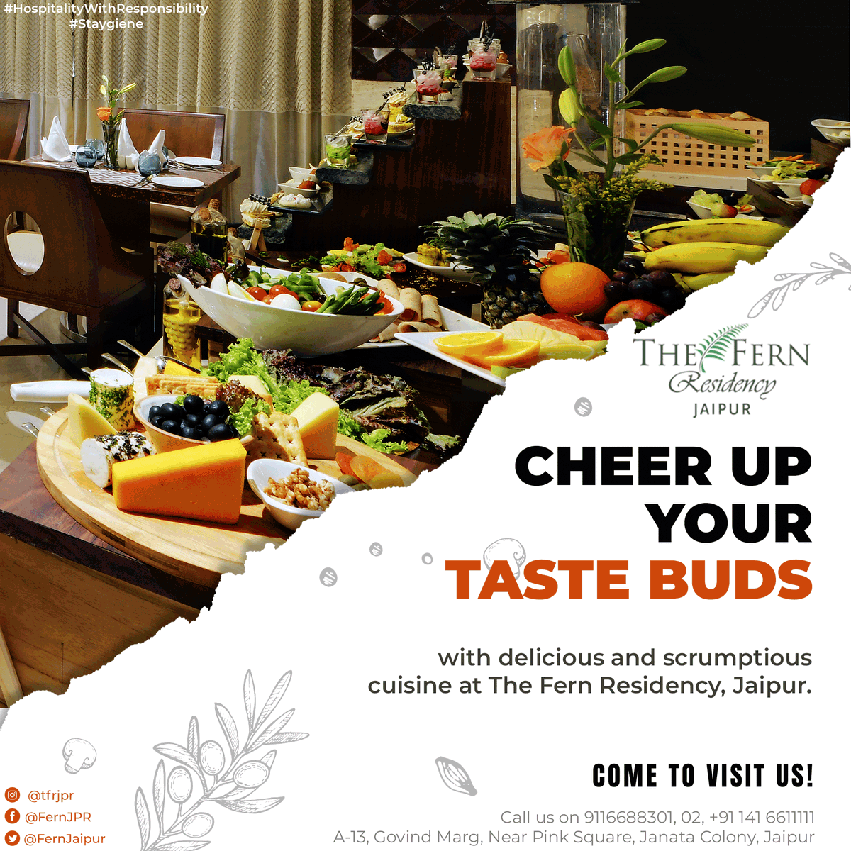 FernJPR's tweet photo. The Fern Residency, Jaipur, welcomes you to experience a homely abode to create cherishing, loving, and everlasting moments and Cheer up your taste buds with delicious and scrumptious cuisine at Aura by The Fern Residency, Jaipur.

#HospitalityWithResponsibility  #Staygiene https://t.co/K9wZnkiPfM