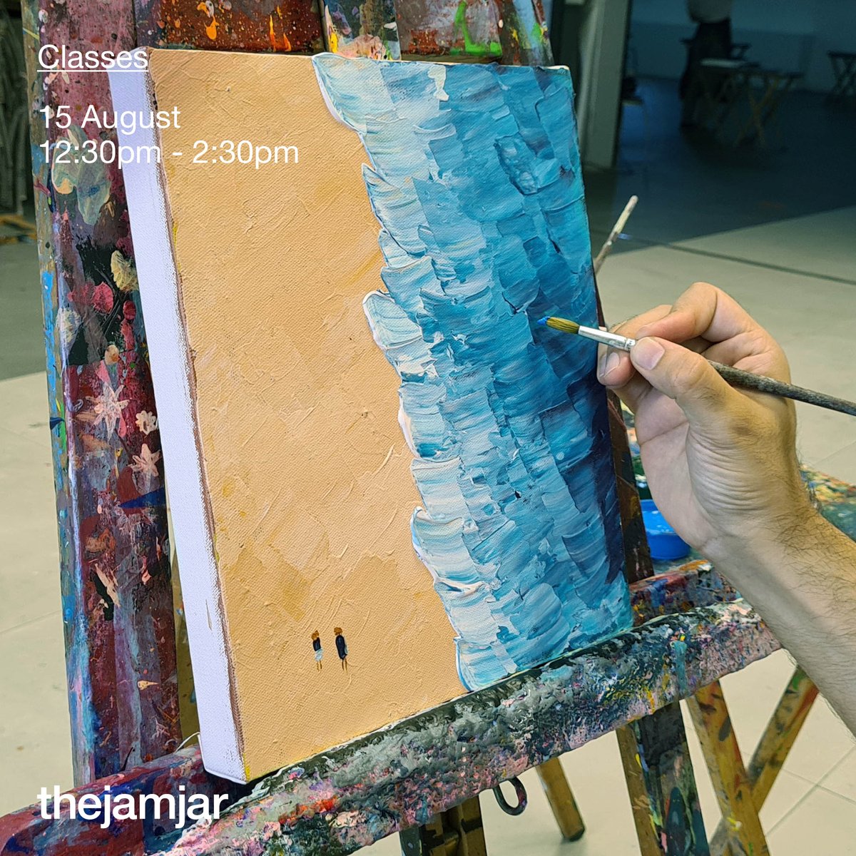 What's summer without a trip to the beach? Join us in our next Acrylic Techniques Class (ages 12+), where we will paint an image of the seashore under the guidance of our instructor. Sign-up now!
.
For booking: ow.ly/1ZAj50AS2n8
.
#thejamjardubai #art #dubai #uae