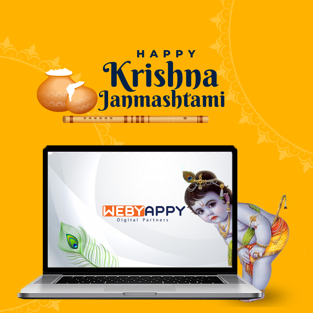 Webyappy Wishes All A Very Happy Krishna Janmashtami!
#webyappydigitalpartner #digitalstrategy #digitalmarketing #janmashtami #krishna #vrindavan #lordkrishna #krishnajanmashtami #radhakrishna #happyjanmashtami #radha #radhakrishn  #radheradhe #shrikrishna #krishnaradha