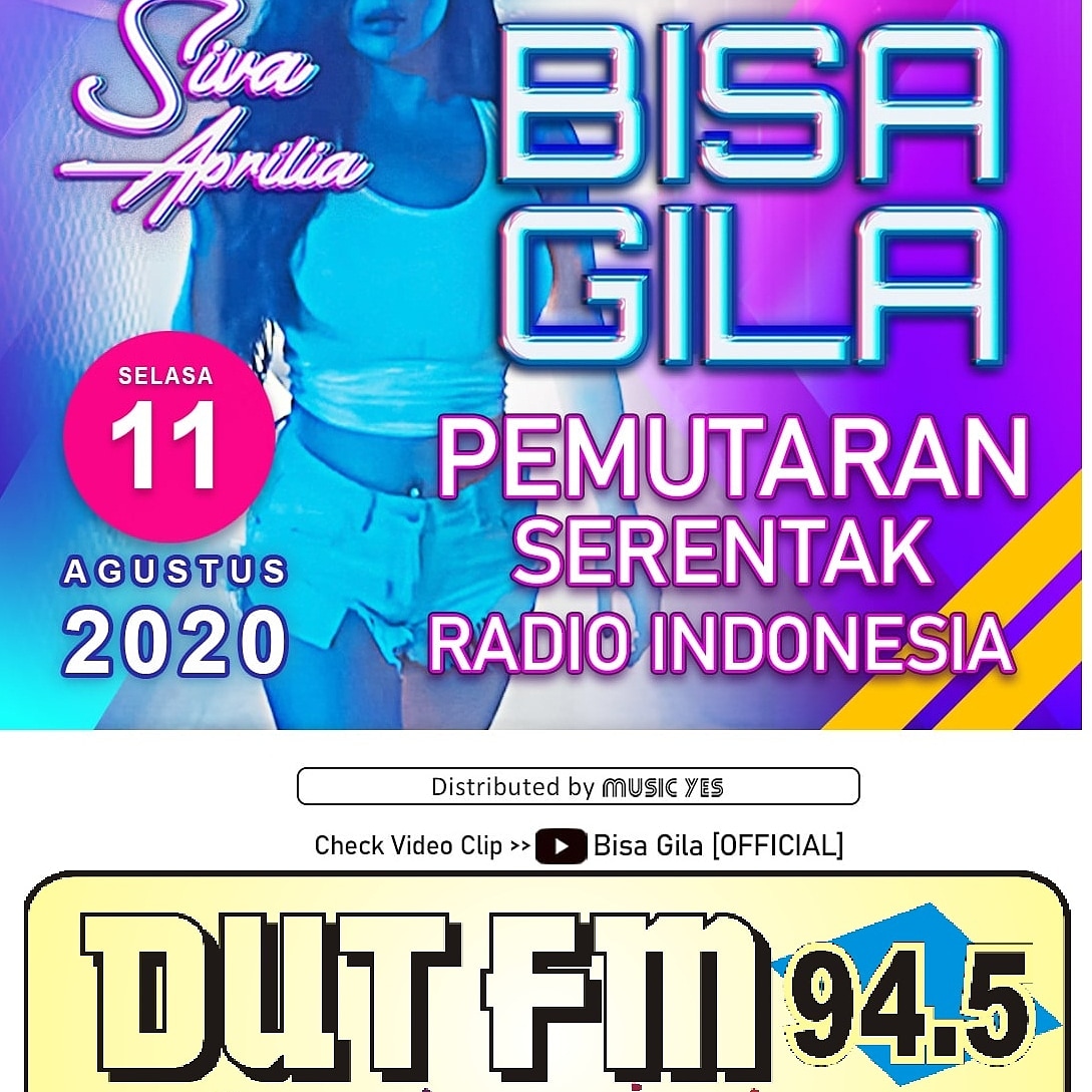 Pemutaran Serentak, 
Selasa 11 Agustus 2020

Nama Artis    : Siva Aprilia
Judul             : Bisa Gila
Label             : Sevenstars Record
<a href="/sstrec/">Seven Stars Records [OFFICIAL]</a>
#SivaApriliaBisaGila
Di Radio <a href="/dutfmsiantar/">DUT FM SIANTAR 94.50</a> 

Uda bisa Request ya Dut Mania..."
#SivaApriliaBisaGila