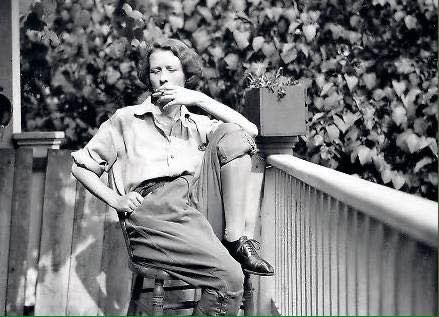 Women writers looking bored and holding a cigarette, part 31 in a series: Edna St Vincent Millay