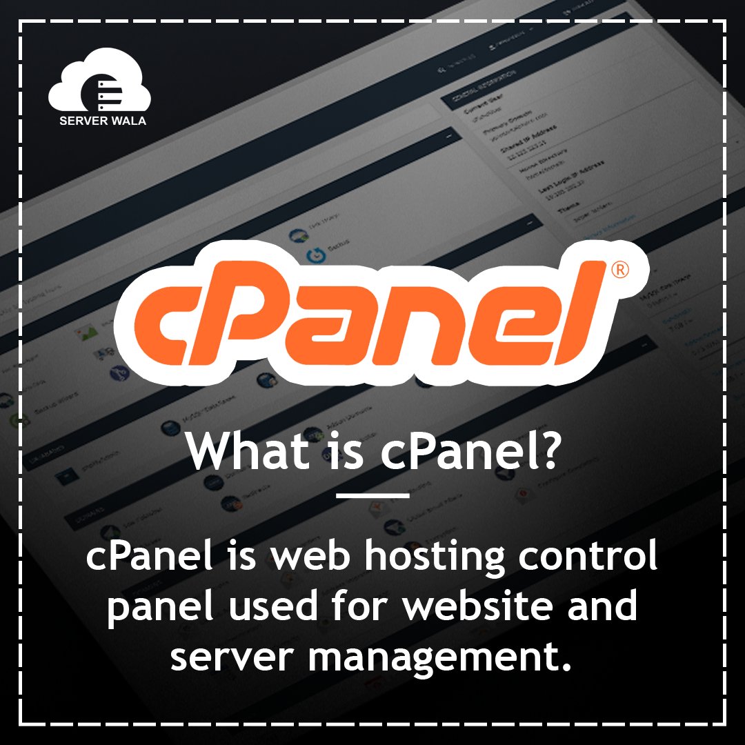 Server_Wala's tweet photo. What is cPanel?
#dedicatedservers #webhosting #websitehosting #hosting #webhostingcompany #LinuxDedicated #WindowsServer #vpsserverhosting #cloudserverhosting #sharedhosting #WebHosting #cPanelHosting #WindowsHosting #ResellerHosting #VPSHosting #CloudHosting #SSLCertificates https://t.co/M0LCMwI4u7