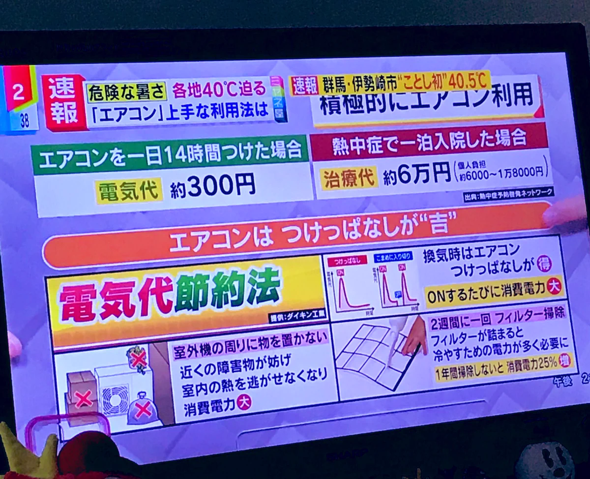 1日中エアコンつけっぱなしでもいい？電気代よりも熱中症で入院した方が高くつく！