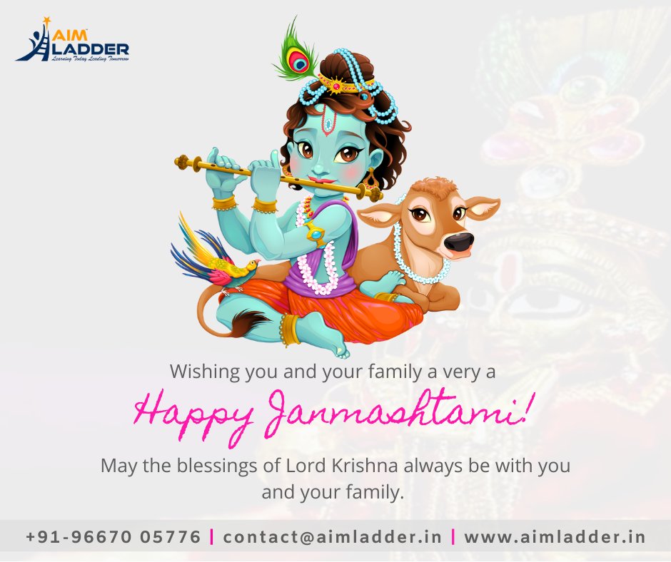 AimLadder's tweet photo. May the blessings of Lord Krishna always be with you and your family. Wishing you and your family a very a happy Janmashtami!
#janmashtami #krishna #iskcon #lordkrishna #krishnajanmashtami #shrikrishna #harekrishna #jaishreekrishna #aimladder #StudyAbroad https://t.co/gXwsK1hCZH
