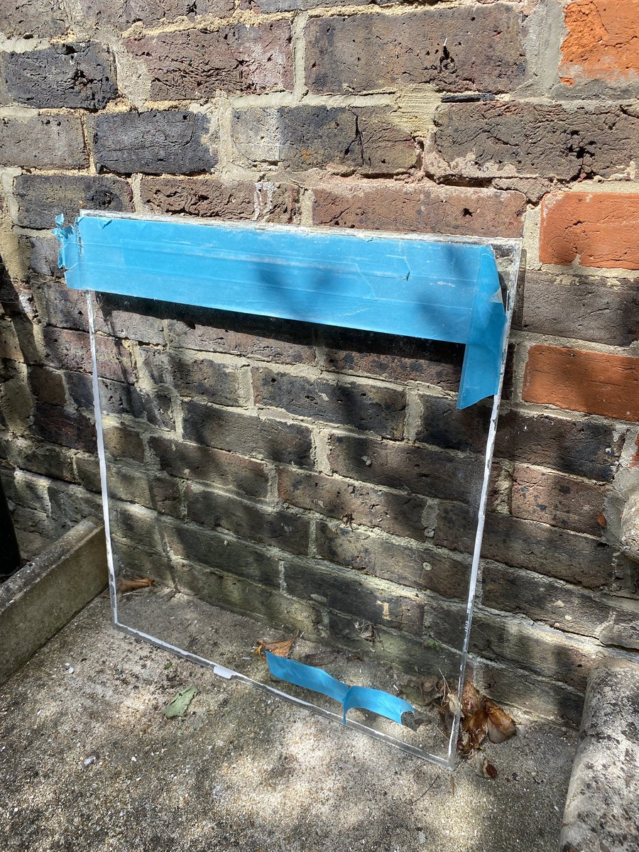 sospainter's tweet photo. Sad old sash window. It had moved so much the glass was clear of the central timber. Had to remove the entire pane of glass. Fix the frame. Repair with @repaircareuk resin. Reglaze and paint. All in a days work. https://t.co/gqcB3jGQF2