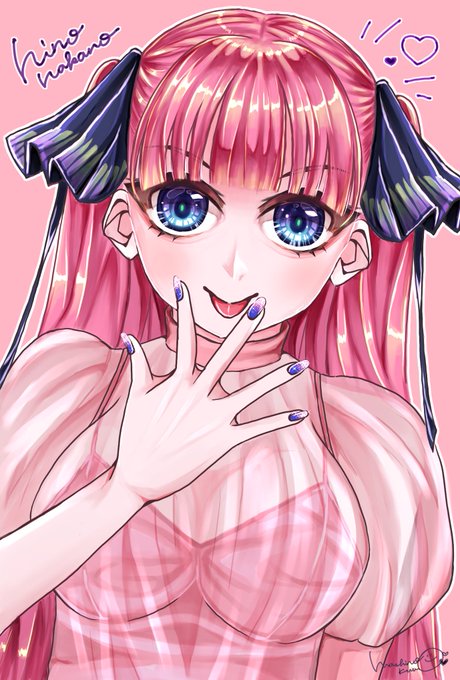 ましろくんさんがTwitterに投稿した中野二乃(五等分の花嫁)のイラスト。