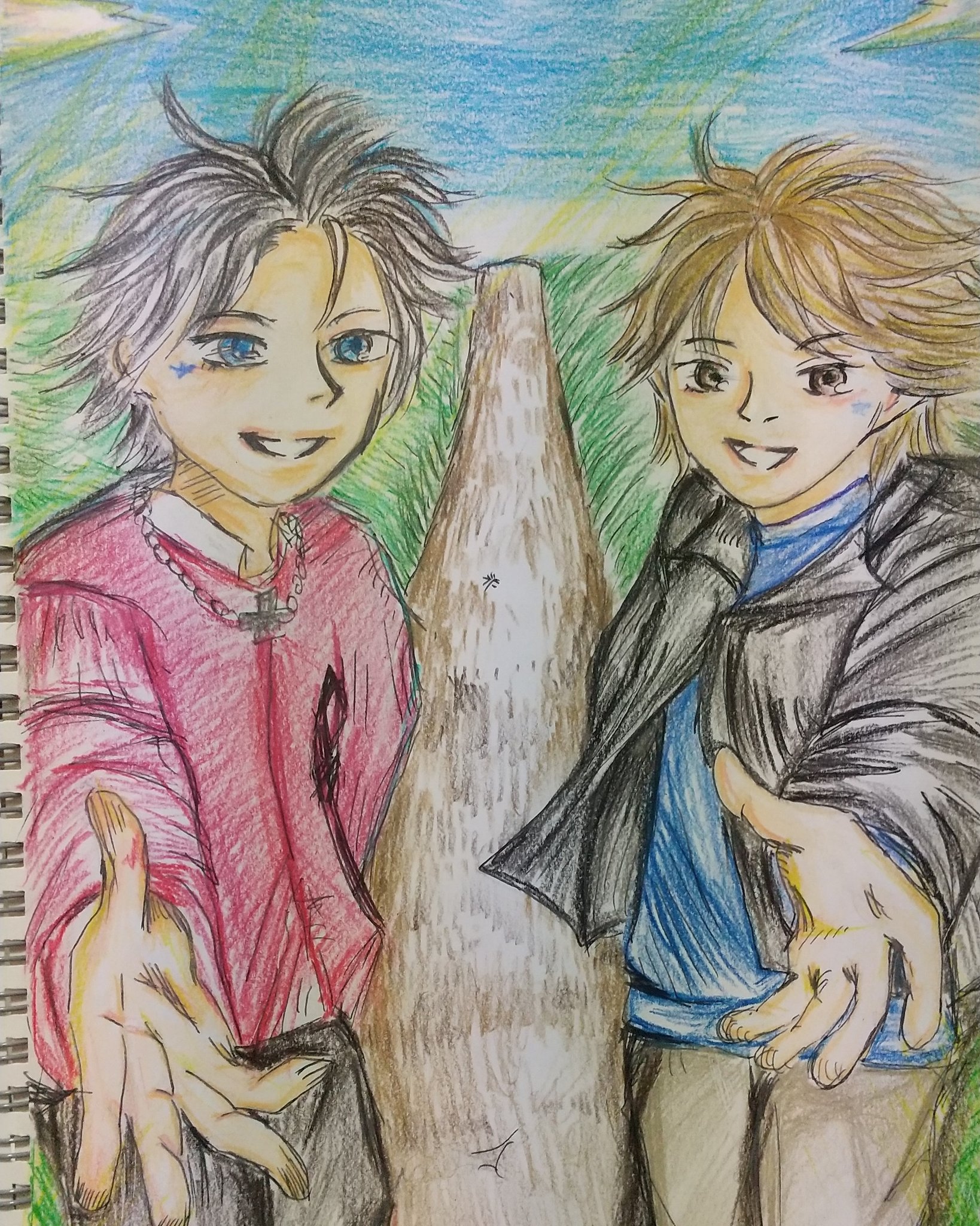 ゆめ こちら Greeeenの旅人をテーマに描いたイラスト いくぞ 僕らは旅人なんだ 何回聞いてもええ歌や T Co 7se6ykb25o Twitter