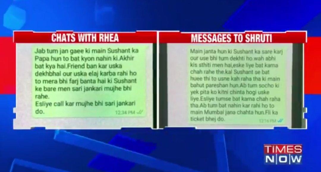 dishu2905's tweet photo. #SushantSinghRajpoot father was trying to reach him but he was isolated by Rhea and associates.
Clear involvement of #shrutimodi .Message seen, not communicated to Sushant. (Working on someone other direction).
We will expose director of this planned murder movie.
#ArrestRheaNow https://t.co/y2WiDrUI5i