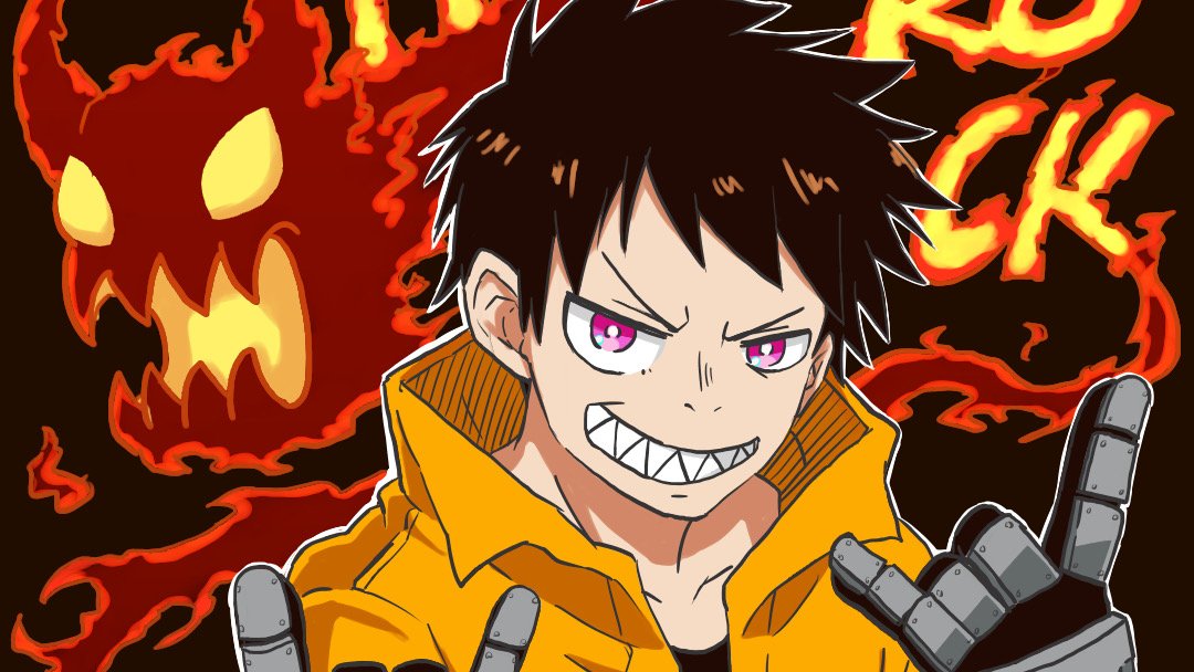 「アニメ炎炎のカロン戦もめっちゃカッコ良かった!ロックンロオオォォール#炎炎ノ消防」|夢想屋 はる🍀のイラスト