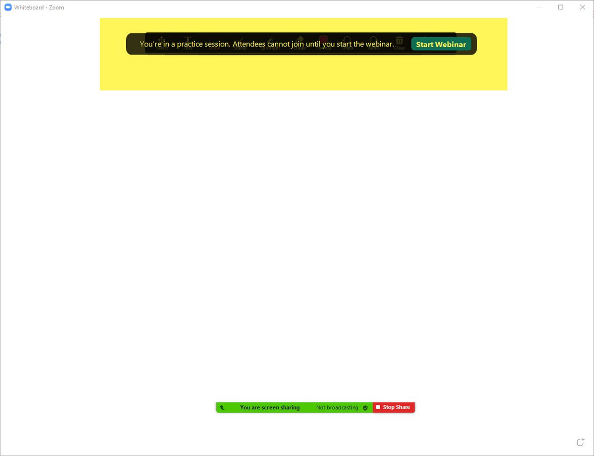 Hi @zoom_us a recent update means you can no longer use the WhiteBoard before you broadcast because your new message covers the whiteboard menu bar