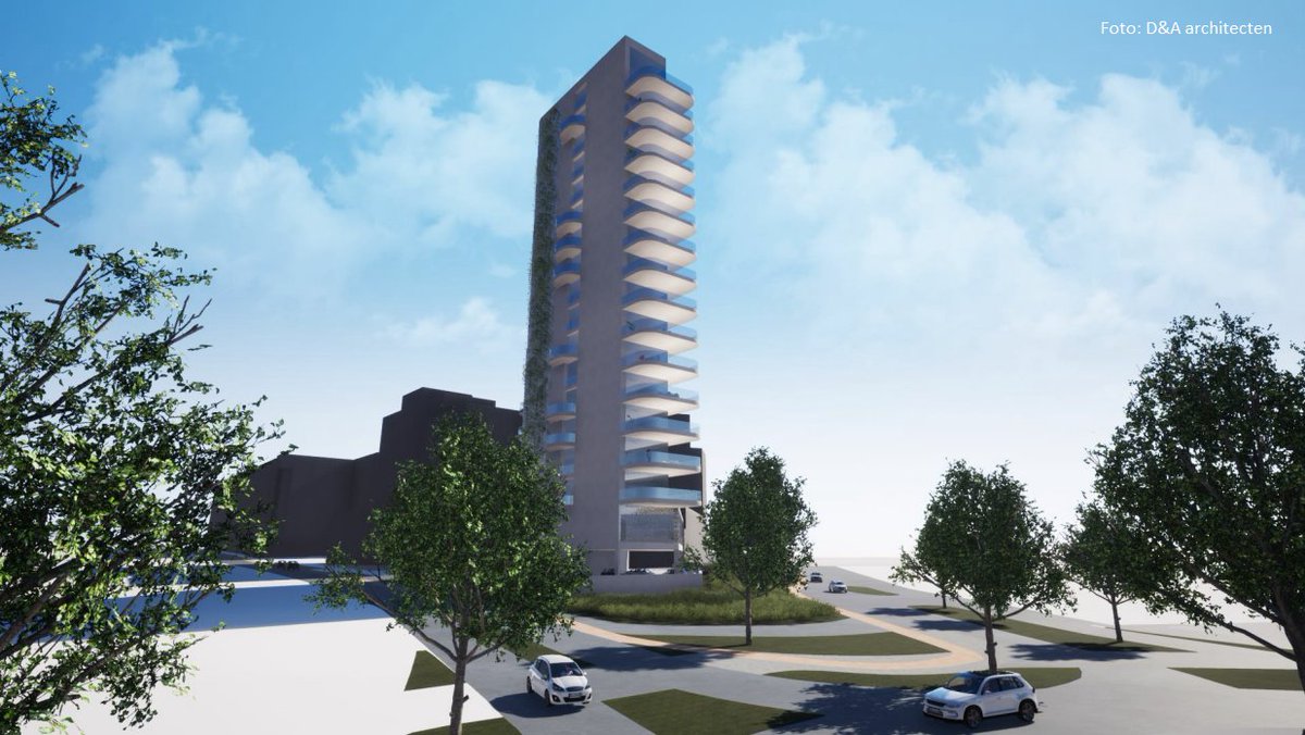 Met deze iconische woontoren wil D&amp;A architecten voor <a href="/VerelstGilen/">Verelst & Gilen</a> de toegangspoort tot Sint-Truiden in de verf zetten. MINT gaat samen met de architecten onder meer op zoek naar de gepaste ontsluiting van deze site op de kop van Stayen. #mobiliteitseffecten