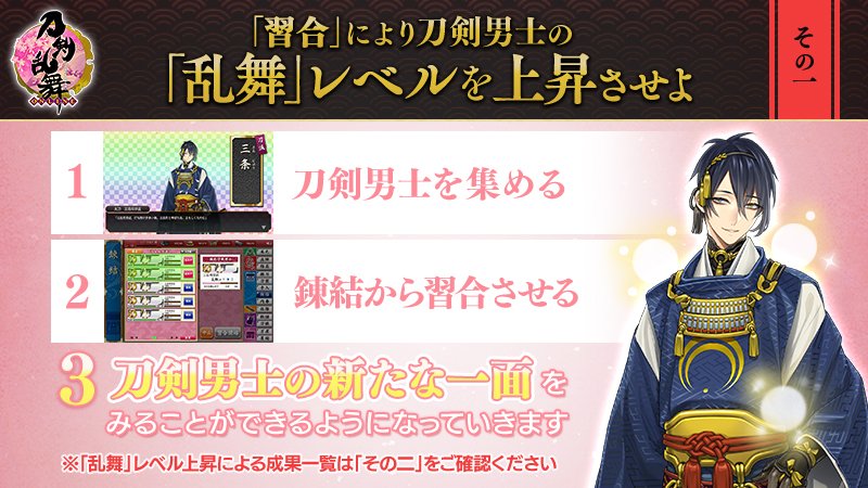 刀剣乱舞 Online 運営 1 2 乱舞lv6 解放 本メンテナンスにて 刀剣男士を習合させることで上がる 乱舞レベル の上限を 6 まで解放いたします 刀剣乱舞 とうらぶ T Co Ergq9svwnp Twitter