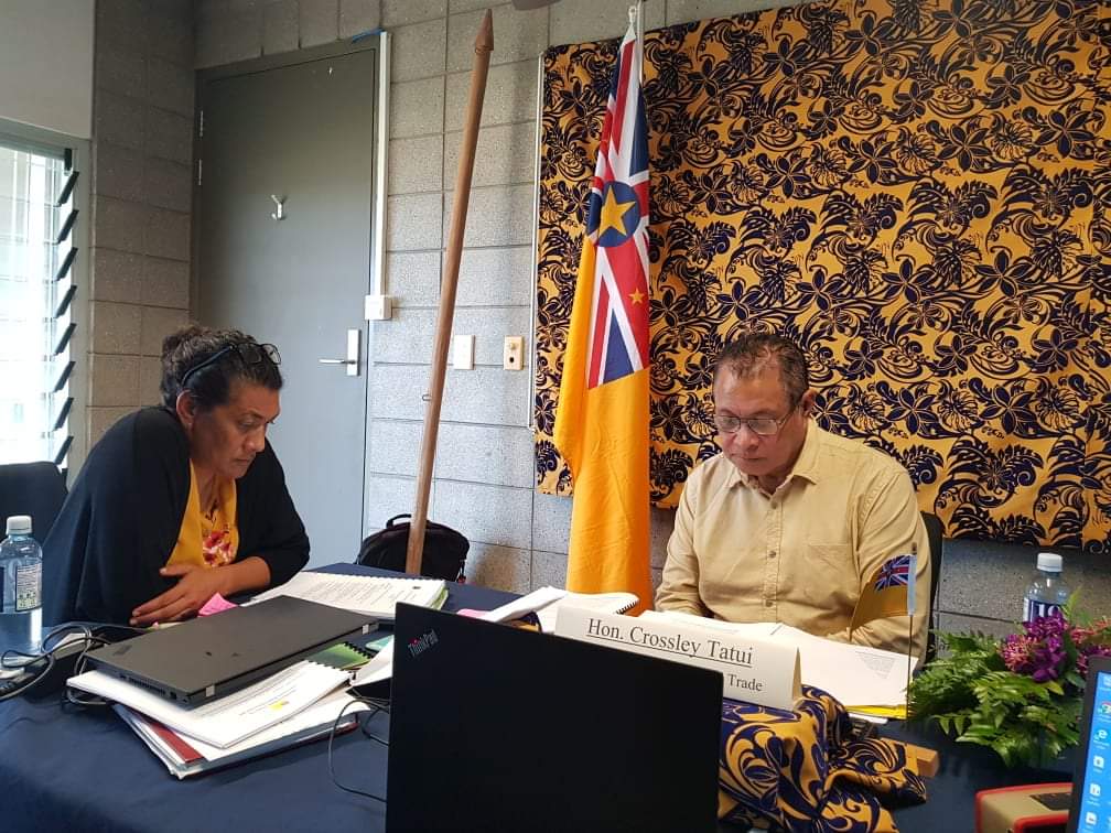 Honourable Minister Tatui and Financial Secretary Doreen Siataga participating in the Forum Economic Ministers Meeting today. Meaningful discussions. @NiuePremier @CROSSLEYTATUI @ForumSEC @ColinTukuitonga