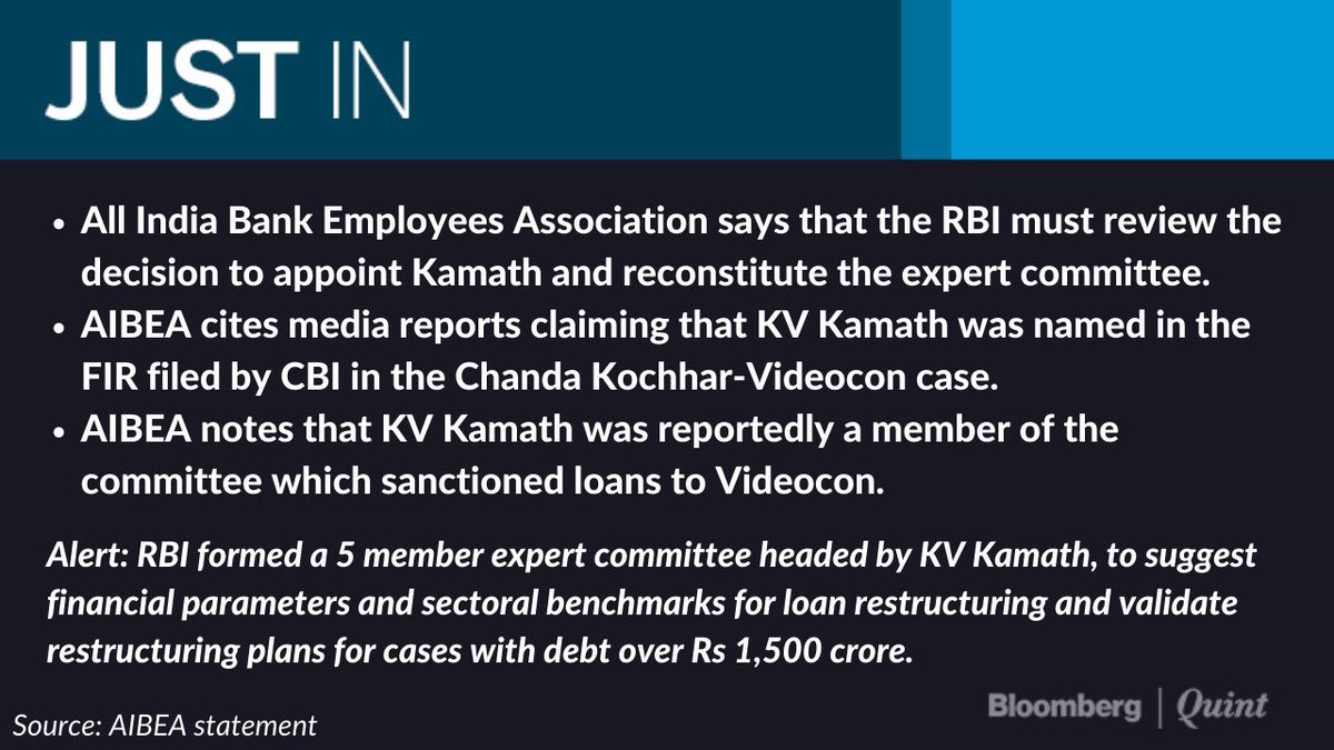 #AIBEA. 
RBI must review the appointment of Mr K V Kamath in expert committee .