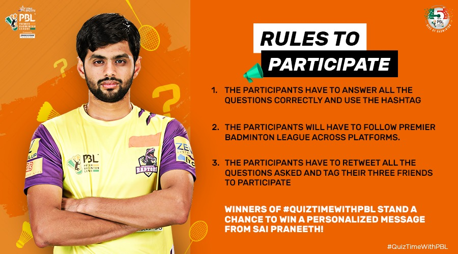 PBLIndiaLive's tweet photo. We are just a few moments away from the contest. Here are some important points to be noted. ๐
#Contest T&Cs: https://t.co/EUyUQp1xzE
#ContestAlert #QuizTimeWithPBL #RiseoftheRacquet https://t.co/7N3WxpwdUH