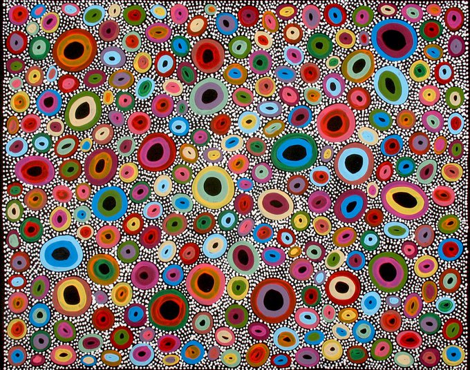 'Bush Flowers' by Raelene Stevens, contemporary Australian Aboriginal artist from NSW #womensart