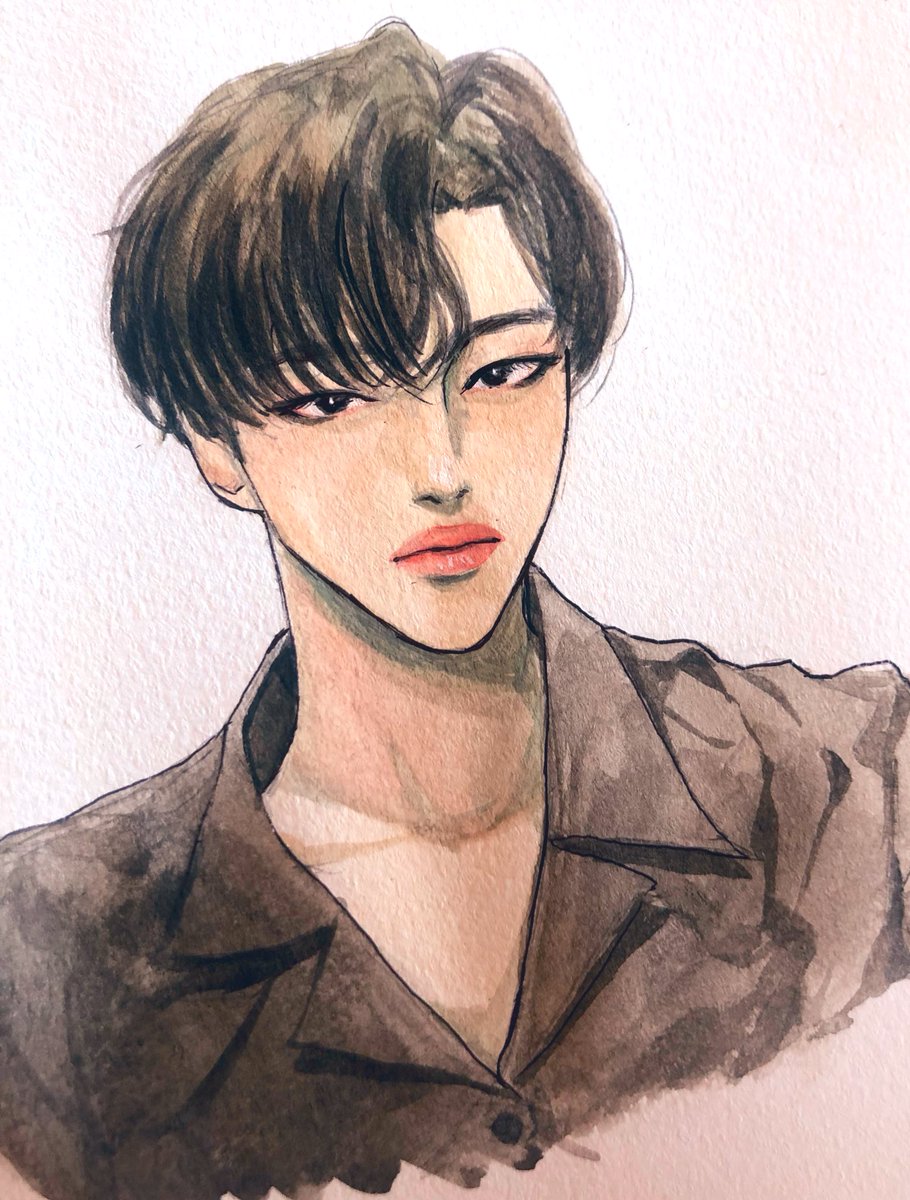 「#ATEEZfanart #SEONGHWA 
めっちゃ久々にアナログで色塗った」|ぼぼのイラスト