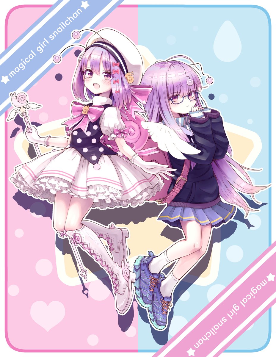 ArithmeticCoder's tweet image. 特に意味はないけど魔法少女になったsnailchanが描きたかった
変身後←→変身前