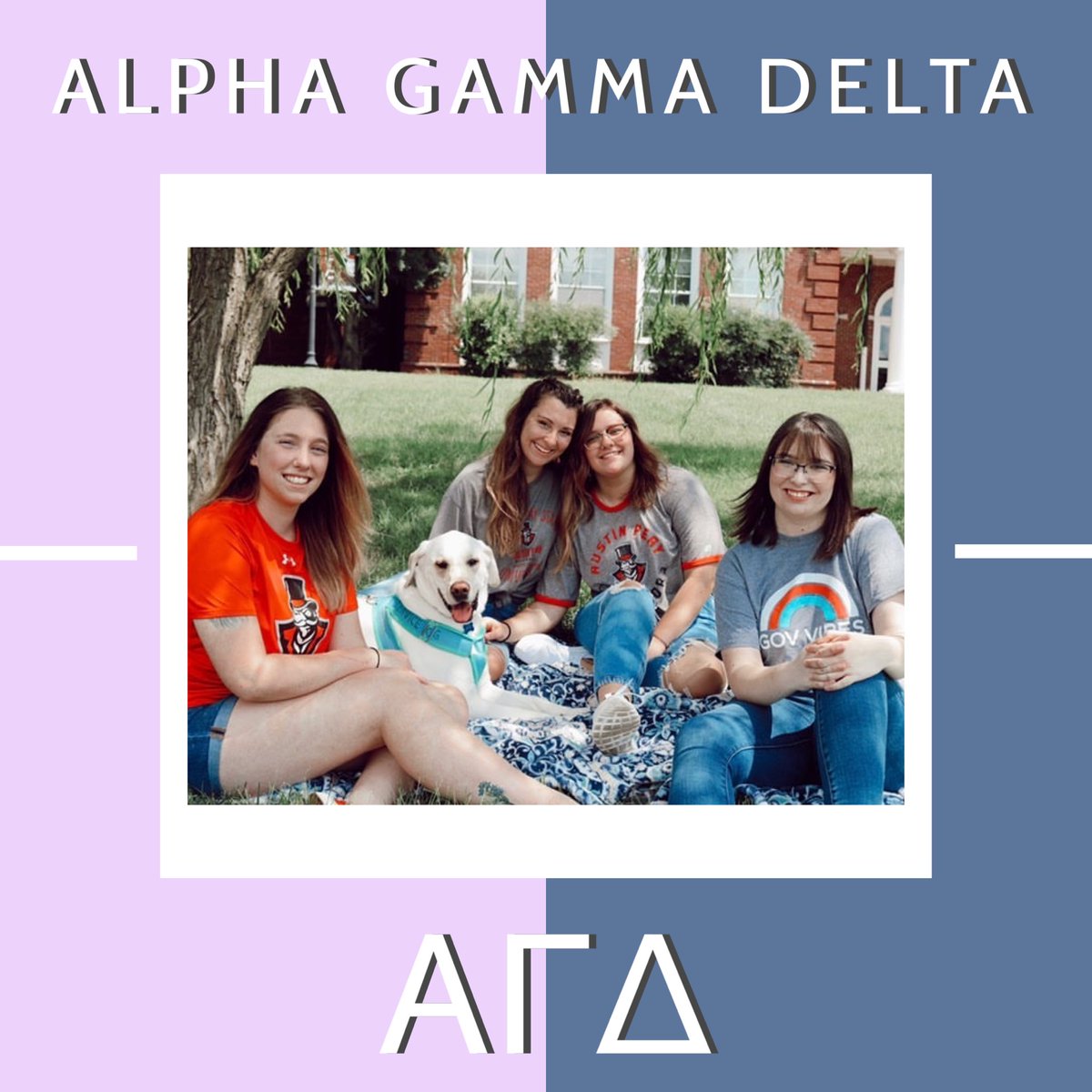 APPanhellenic's tweet photo. #CHAPTERSPOTLIGHT
⭐️Alpha Gamma Delta⭐️
“Loving, Leading, Lasting”
•Alpha Gamma Delta was installed at Austin Peay in 2011
•Philanthropies: Alpha Gamma Delta Foundation + Collaboration with Fighting Hunger
•Colors: Red, Buff, + Green
•Mascot: Squirrel https://t.co/JCqMVJPZtg