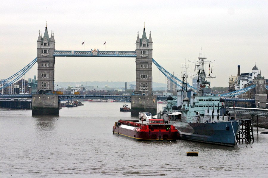 A train on the Thames: Back in 2004, for eurostar's 10th anniversary, a TMST power car was put on a barge as a publicity stunt. You can't get much closer to the city centre than that!