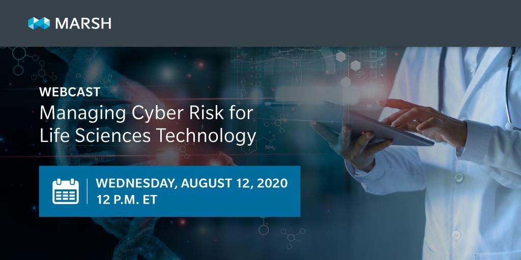 MarshGlobal's tweet photo. #Webcast:  How can life science and tech companies manage new cyber risks, keep pace with regulations, and protect against liabilities? Don't forget to Join us tomorrow to learn more:  https://t.co/F7j1ODNhfa https://t.co/zvZKLfJ63q