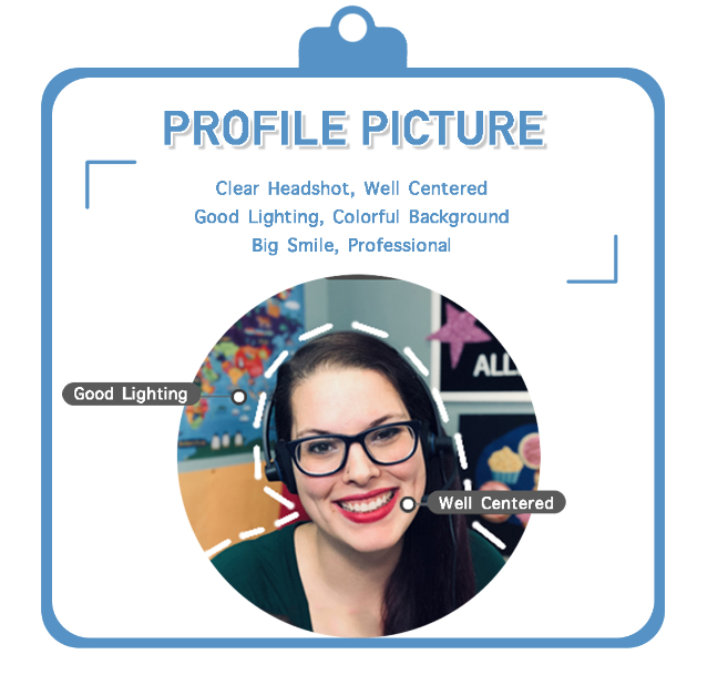 gogokidmoments's tweet photo. Key words for the profile picture: Clear Headshot, Well Centered, Good Lighting, Colorful Background, Big Smile and Professional. #GoGoKid #Profile #ESL https://t.co/b29784XYah