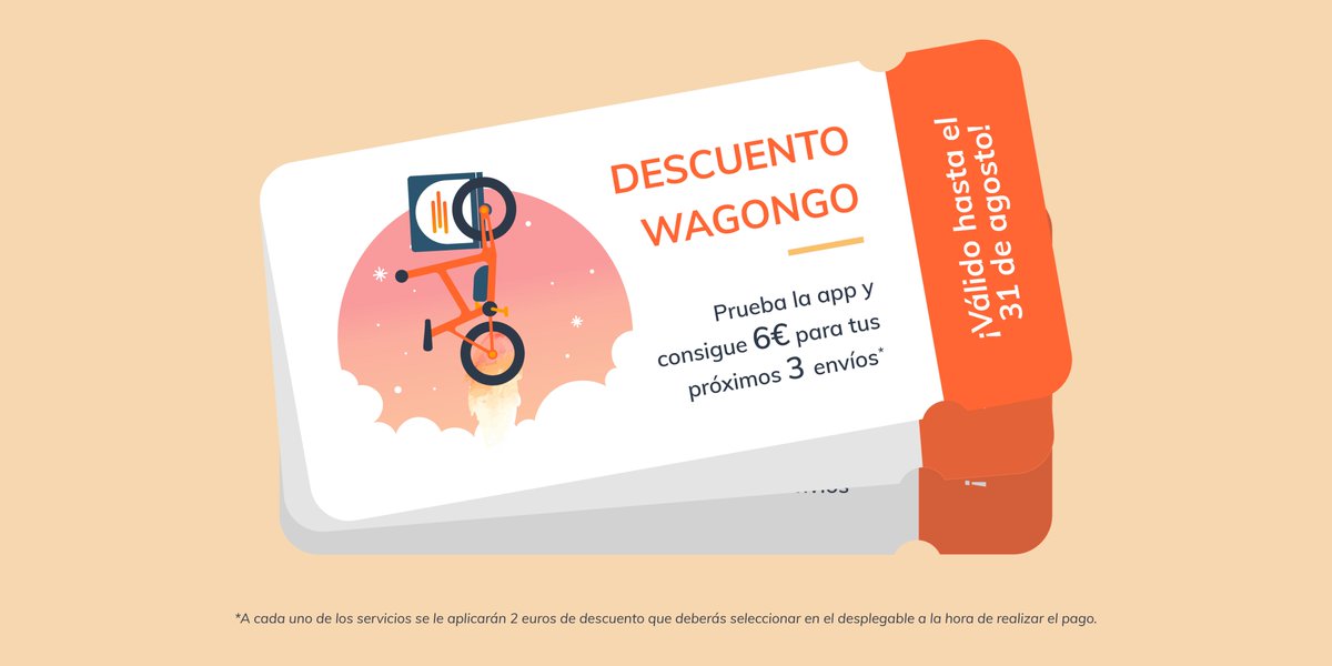 Envía con #WagonGO y consigue 6€ de descuento para tus 3 próximos servicios.
¿Aún no te has descargado la #app? 𝐆𝐎!🚀