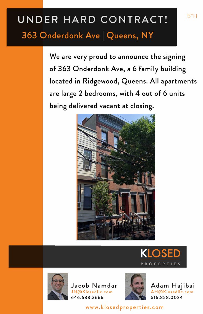 KlosedLLC's tweet photo. Closing Announcement - 363 Onderdonk Ave, Ridgewood, NY  https://t.co/XjFw7toxB0 https://t.co/Q8pT4RcFTd