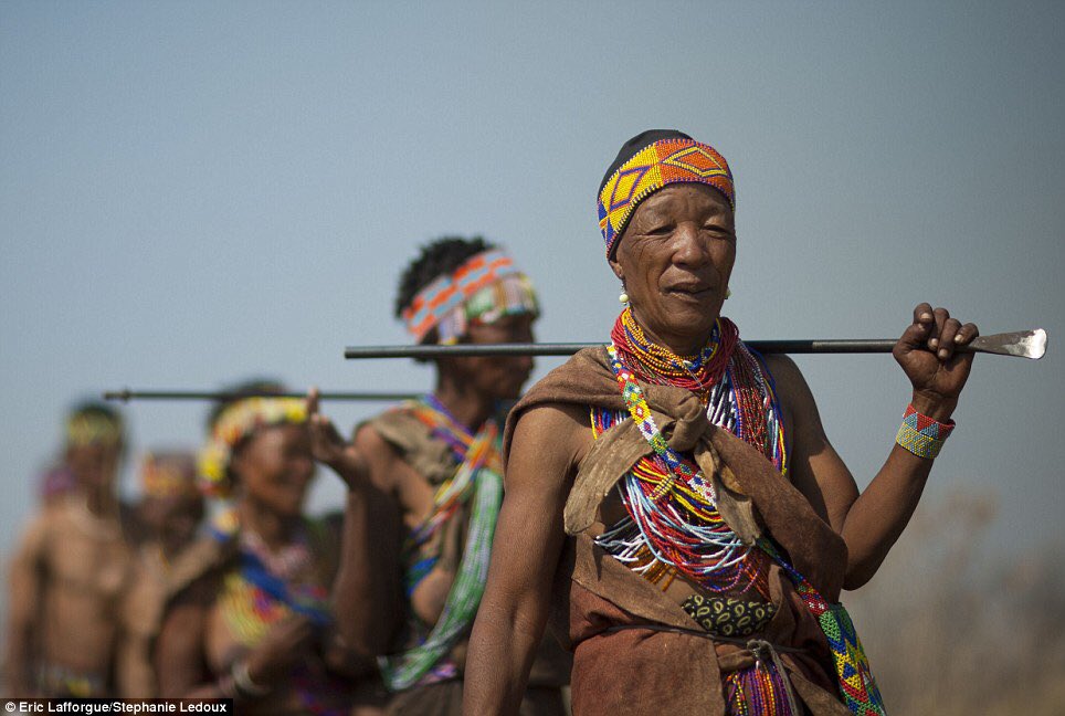 4] The San, “independent women”Found in Namibia  Botswana  and Angola  in the Kalahari desert. The San are one of the oldest people on earth, whose hunter-gatherer lifestyle is at risk due to climate change.Women have high status in society as often leaders (1/3)...