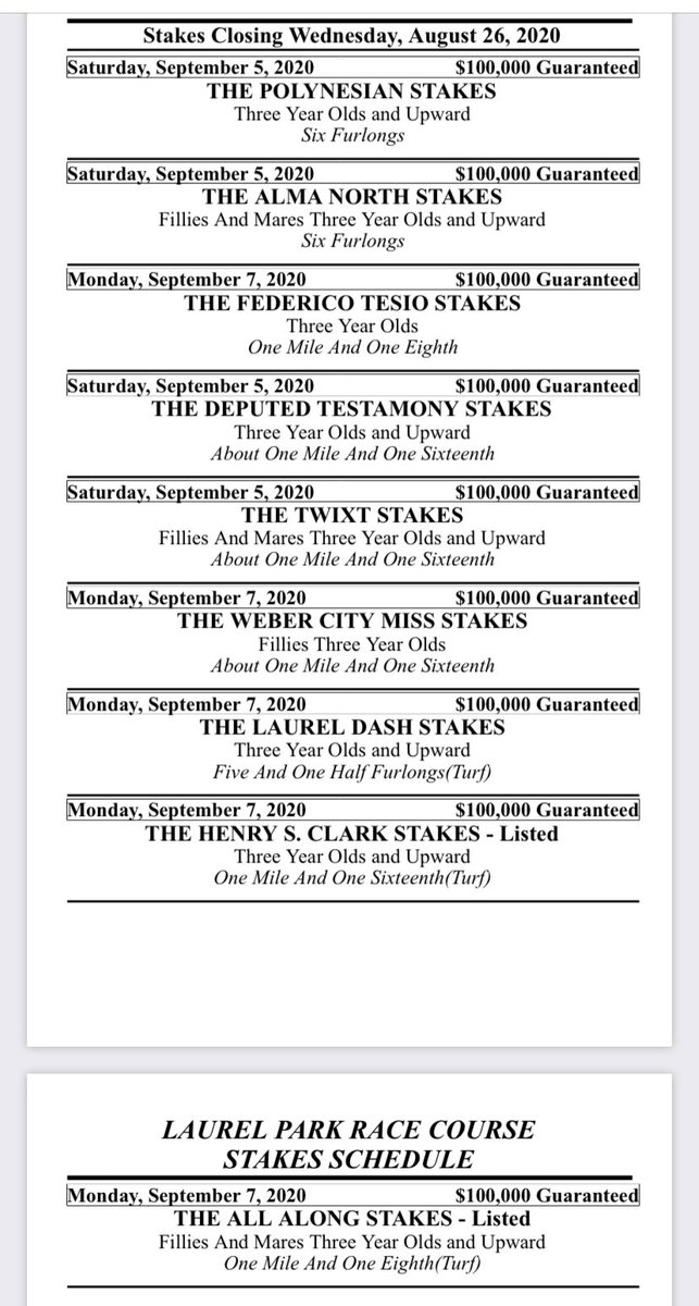 bigdreyfus's tweet photo. Laurel Stakes for Labor Day weekend! https://t.co/c6FJAX0Zmi