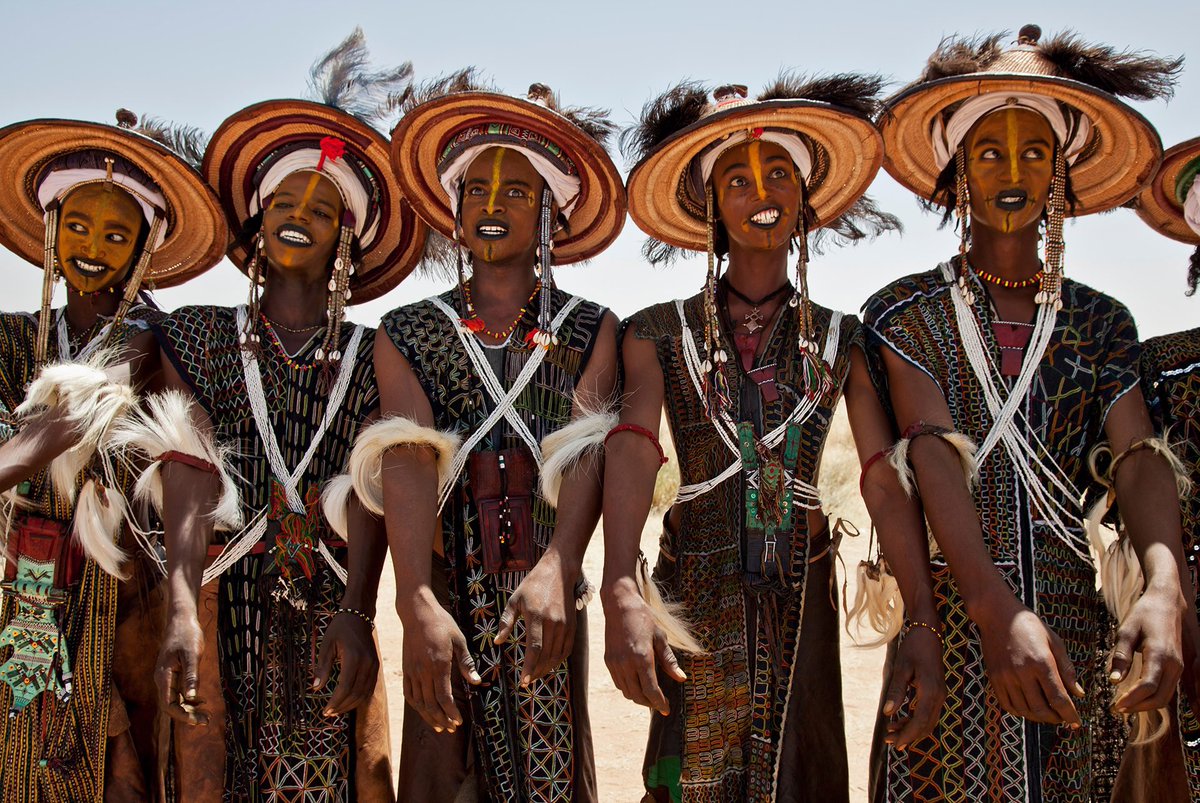 (3/3)... when a man is attractive among the Wodaabe, he is called “Kayeejo Naawdo” meaning ‘hurting man’ - he is so beautiful, it hurts to look at him.Men want to be chosen by a woman to marry not for the desire of women, but for higher status and respect from other men