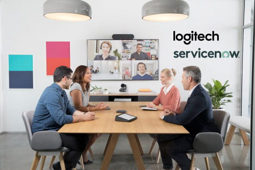 LogitechBiz's tweet photo. Suffering from meeting room mayhem? We’re excited to announce we’ve partnered with @servicenow to automate meeting room management with Logitech Sync, to bring one simple, automated dashboard for IT teams managing meeting rooms at scale: https://t.co/XCMdlU0lDI https://t.co/IZklXj3xqm