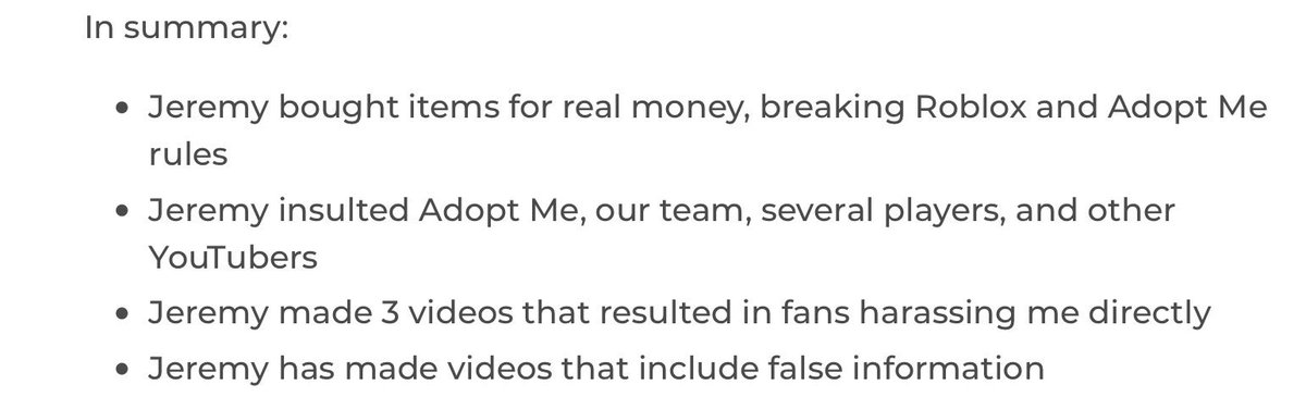 WARNING! The Adopt Me YouTuber “Jeremy” compared someones su*ide to a kids game. He blamed a developer that because of them someone committed sui*de which is very rude and disrespectful. He also attacked adopt me and insuled them in every way! Please RETWEET this so it can spread