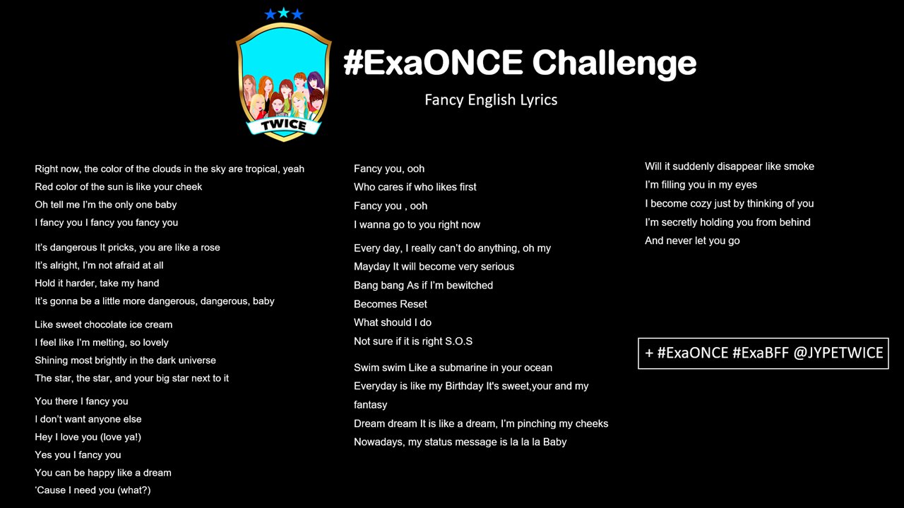 Billboard Twice Fancy Lyrics Can You Write Fancy Lyrics One By One Exaonce Exabff Jypetwice Example Right Now The Color Of The Clouds In The Sky