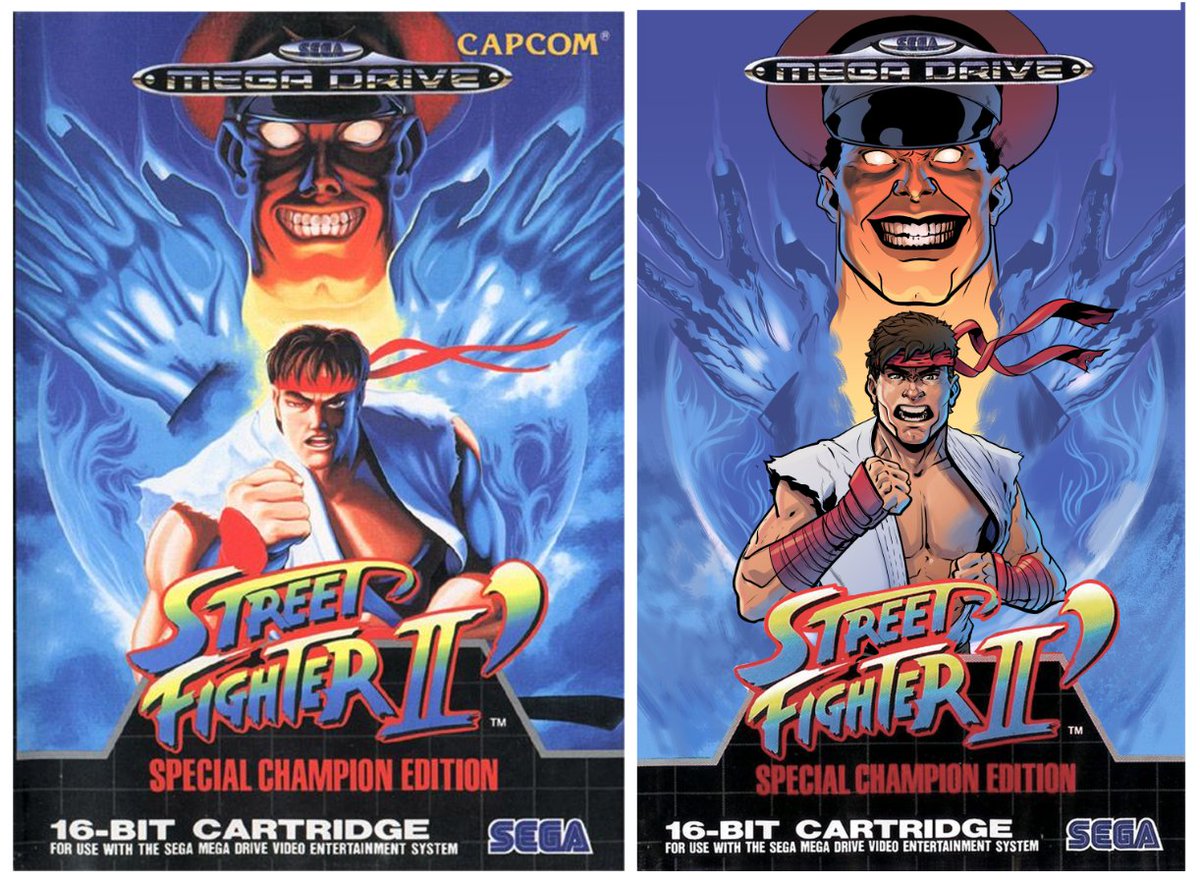 We redrew the box art for Street Fighter 2 live on twitch