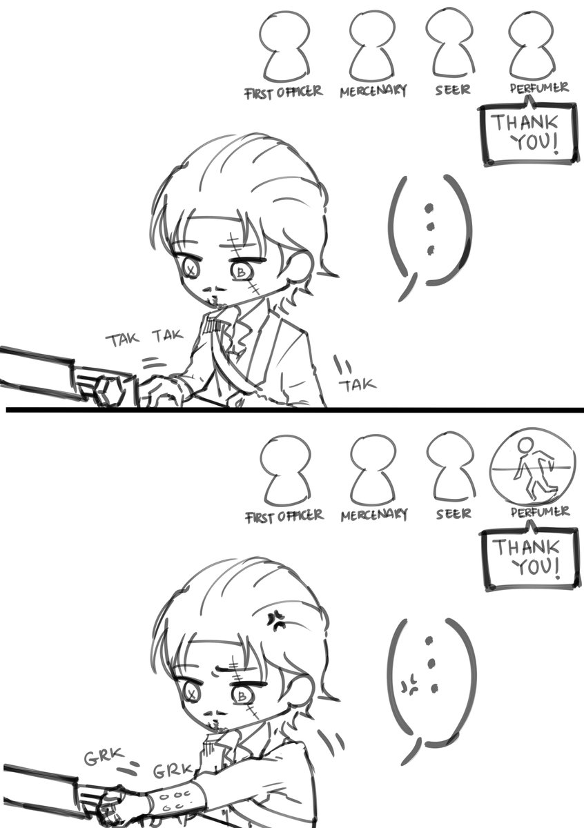 I did this once in 2v8 (simplified it into 1v4 instead), I feel happy when this 'thank you' spammer realize no one rescuing them and said sorry 2 times. pfft. what a beautiful an eye for an eye
#IdentityVfanart #identityVイラスト 