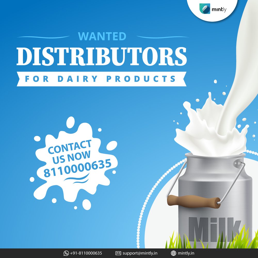 mintly_social's tweet photo. Call for #Distributors of #Dairyproducts! Contact us today!
#Milk #curd #ghee #butter #FMCG #food #Stockist #FMCGDistributor #Distributorship https://t.co/cSwulQgnFM