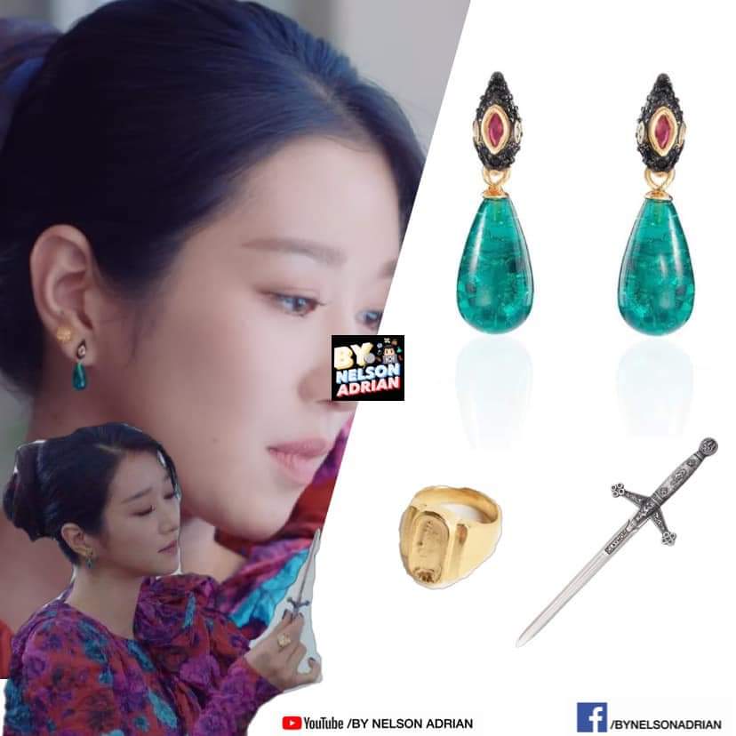  #KoMunYeong's Teardrop Earrings Emerald Water fr SUBYUL -P7,346.01241 Claymore Mini Sword Letter opener from MARTO -P1,520.89Bold Ring 04 Gold fr GOUI -P7,355.20 NelsonAdrian #KoMunYeongFashion #SeoYeJi  #ItsOkayToNotBeOkay