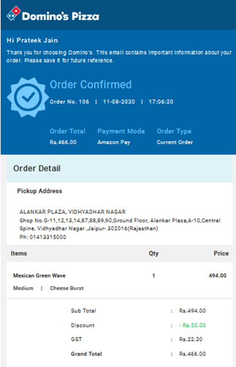 prateek1608's tweet image. @dominos_india Order cancelled by restaurant at the time of pickup. Asked for more amount that was shown in app but complete payment was made while placing order. Screenshots attached for both bills. Worst experience. #DifferentPrice #DualPrice #Dominos #OrderCancelled