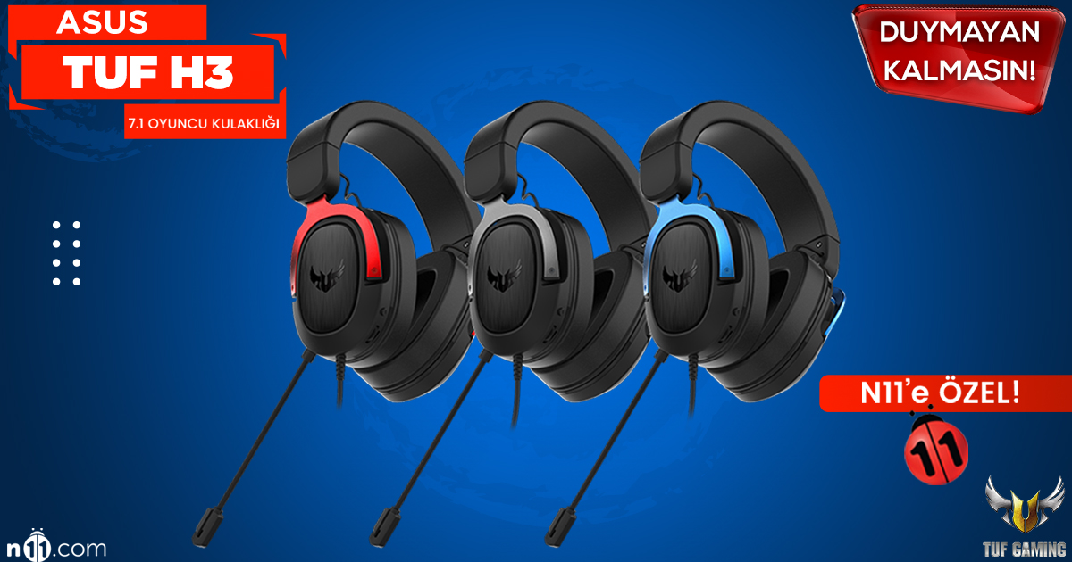 Asus Tuf H3, 499,90 TL yerine 389,99 TL özel fiyatı ile N11'de sizlerle.⚡ Sınırlı stok. Fırsatı kaçırma, hemen sahip ol.
➡️ bit.ly/H3n11