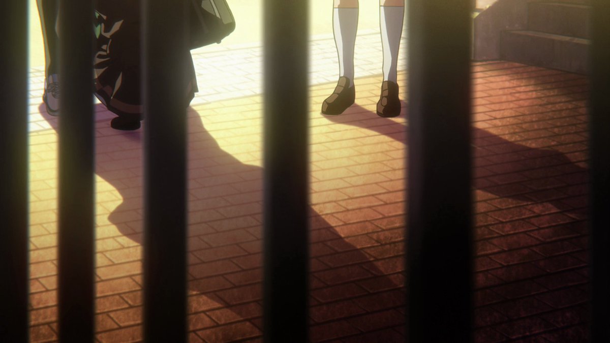 This sort of treatment can cause one to feel trapped, especially when they aren't completely outward with how they feel or want to be treated. I think the bars here create an interesting prison imagery where Asuka feels like she's trapped and being constantly idolized. (3/6)